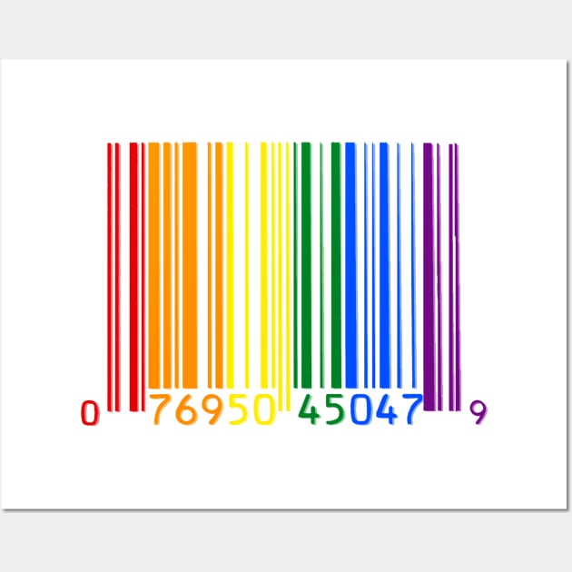 Gay Pride Shirt| Rainbow Barcode Wall Art by BlueWaveTshirts